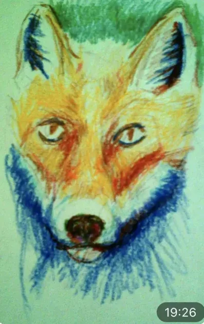 His last painting: a colourful fox
